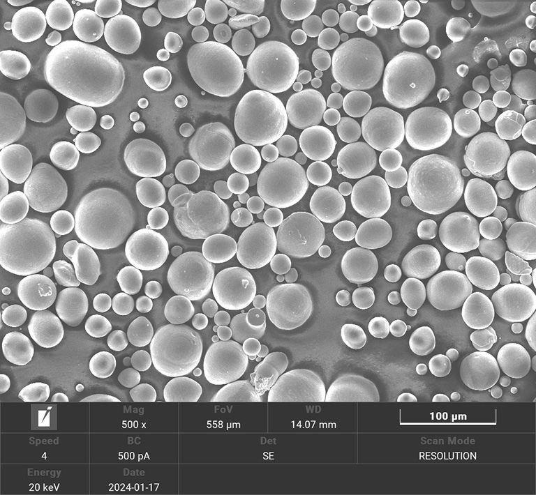 The morphology of powder