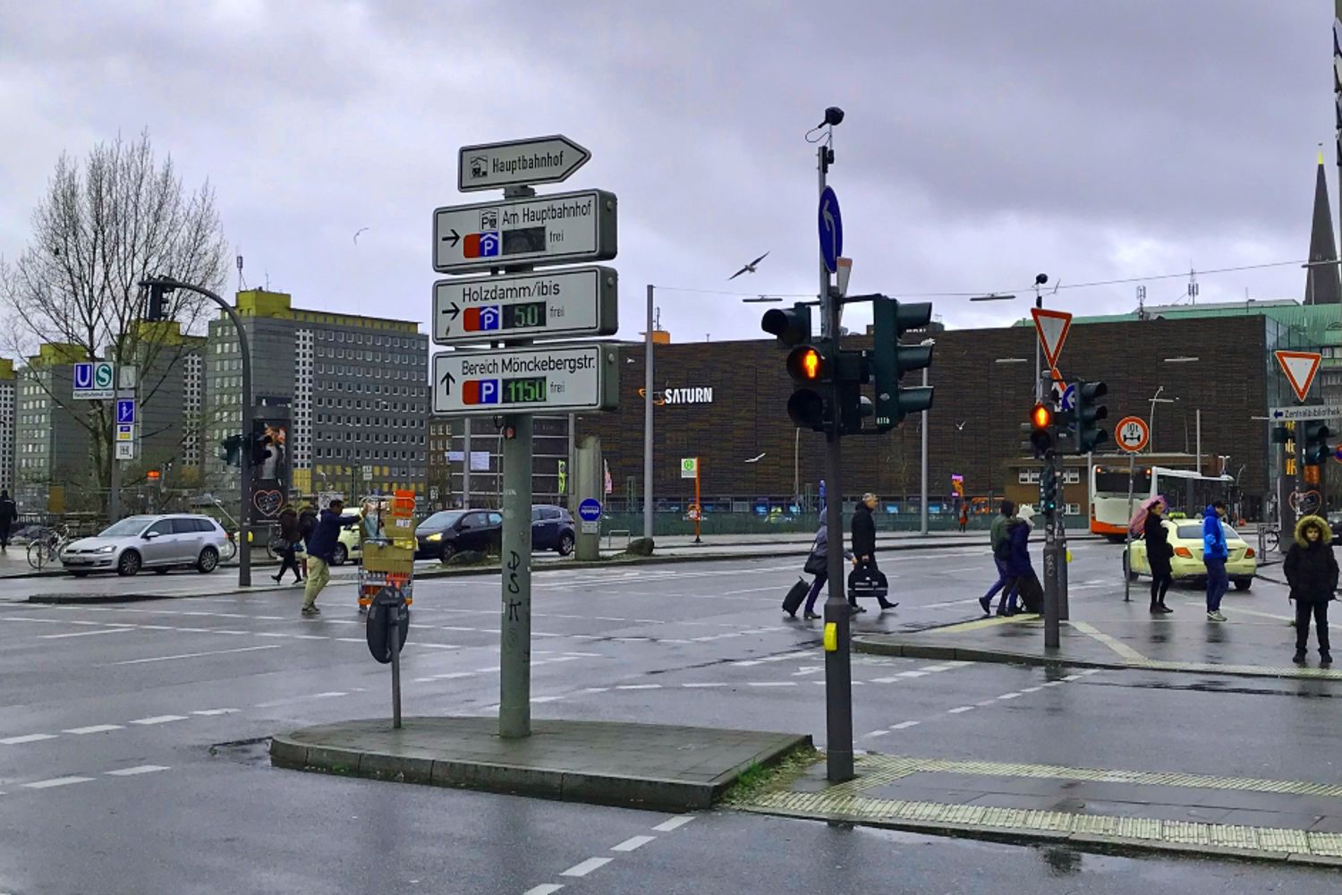 Hamburg traffic at an intersection