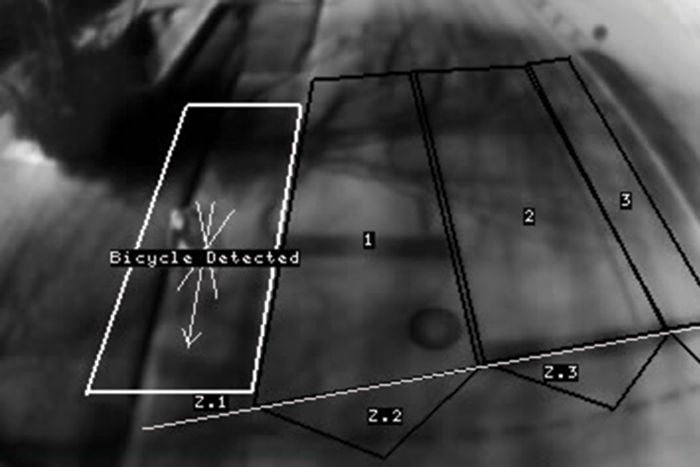 A flir thermal camera infrared traffic image of a road in hamburg
